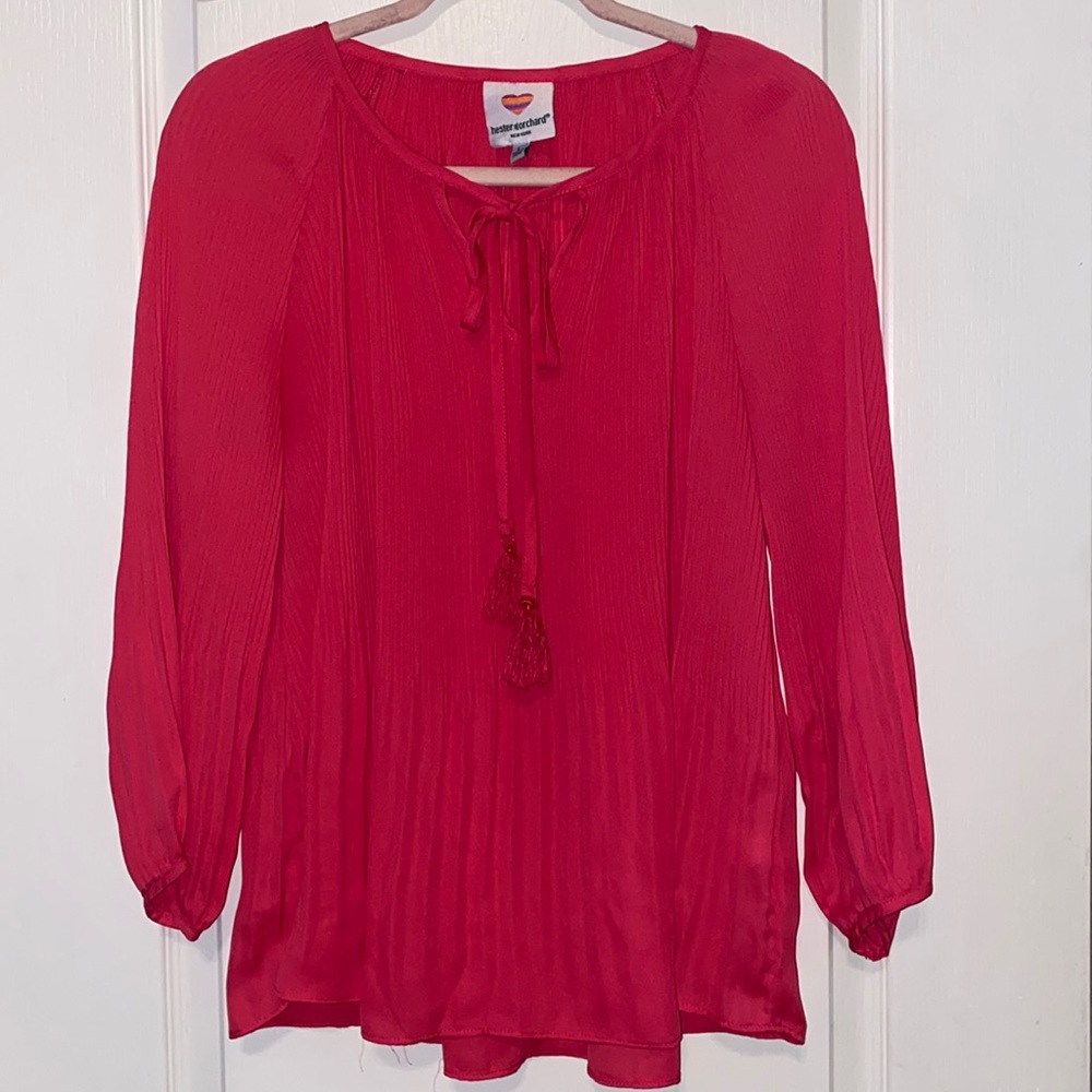 PINK RIBBED BLOUSE